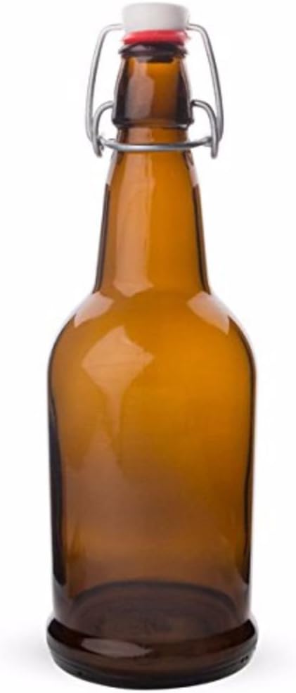 1リットル アンバースイングまたはフリップトップボトル (12パック) グロルシュスタイル EZキャップ蓋