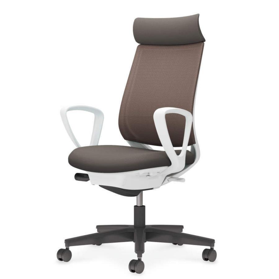 コクヨ ミトラ2 C04-B350MW-E1M6M61 サークル肘 ランバーサポート無 背・座ダークグレージュ 本体色（白） 樹脂脚(黒) メッシュタイプ ナイロン脚 組立・設置込